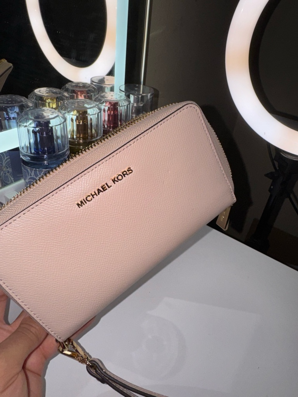 Michael Kors Pale Pink Saffiano Wristlet